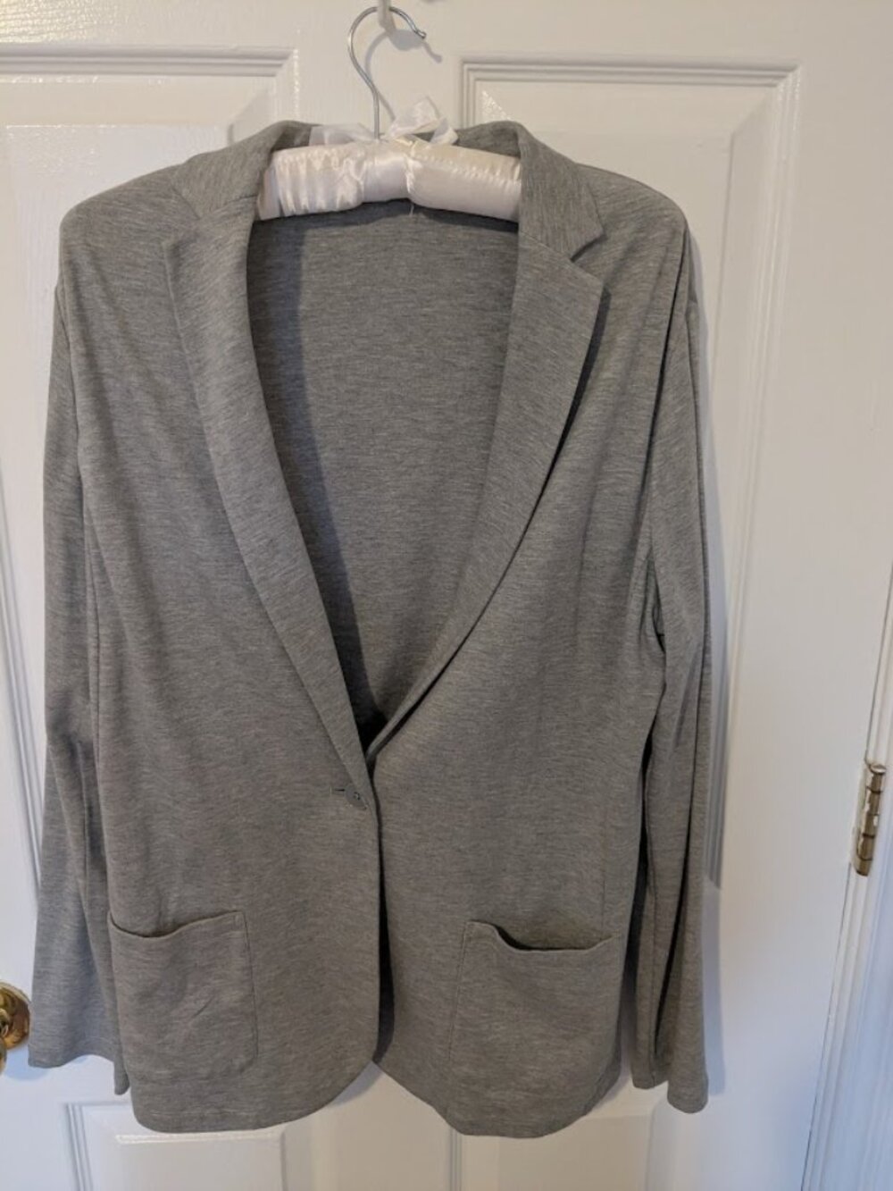 UNIQLO Gray Jersey Knit Blazer Sz XL EUC